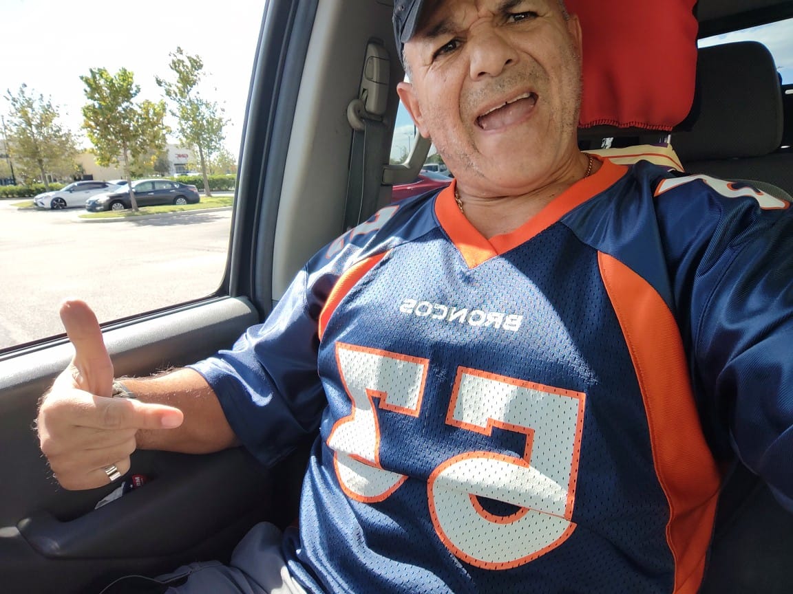 Customer photo review of Custom Royal White-Red Classic Style Mesh Authentic Football Jersey