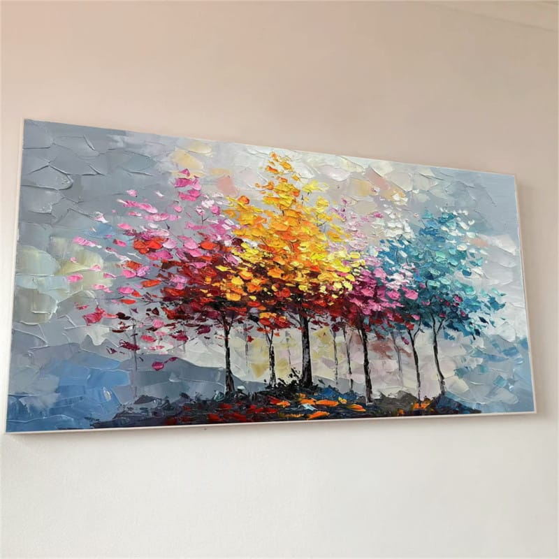 Customer photo review of Colorful  Tree Textured Painting Canvas #TP010