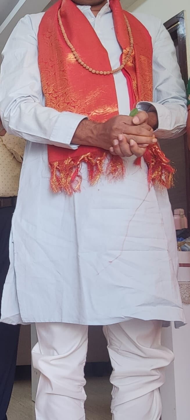Customer photo review of Sky Blue Airy Linen Long Kurta