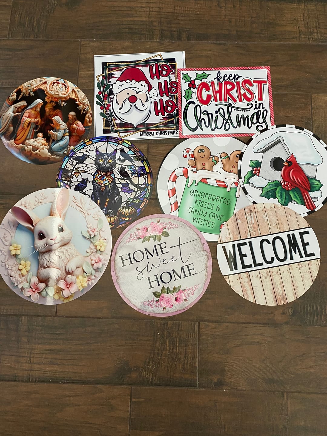 Customer photo review of Fundraiser Pack - Variety 10 Pack of Slightly Imperfect Metal Signs, Sign For Wreaths