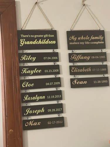 Customer photo review of Personalized Grandkids Hanging Sign (Engraved) Family Keepsake