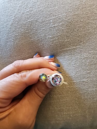 Customer photo review of Bedazzled Circle Opal Cremation Ring