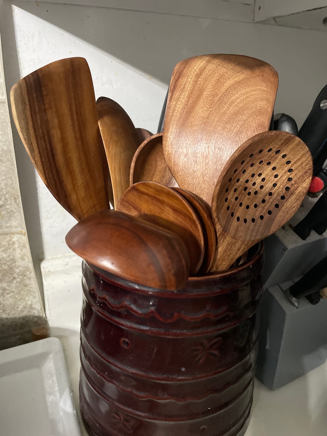 Customer photo review of Teak Wooden Utensil Set