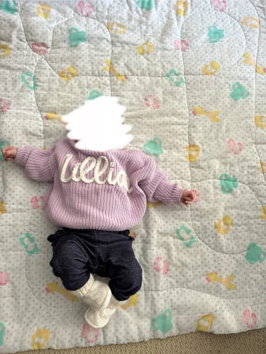 Customer photo review of Hand Knitted Personalized Sweater