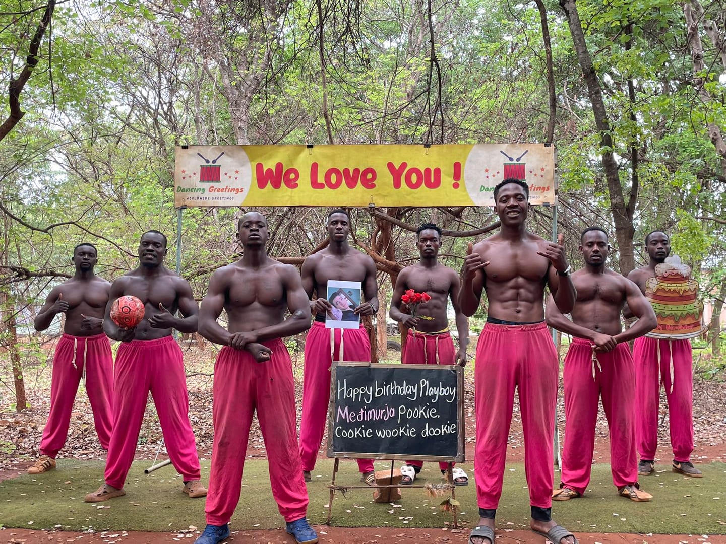Customer photo review of Greeting Video from Africa - Pink Pants