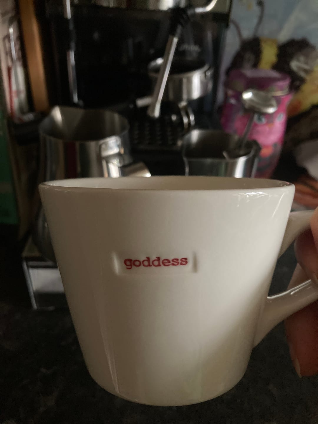 Customer photo review of Decaffeinated Espresso Coffee Blend - Swiss Water Decaf Process - Strength 5 - Decadent Decaf
