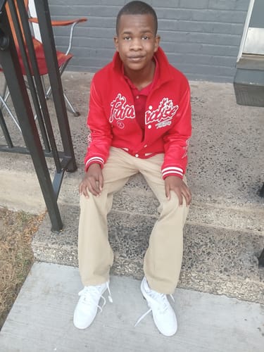 Customer photo review of Kids Paradise Tour Varsity Jacket (Red)