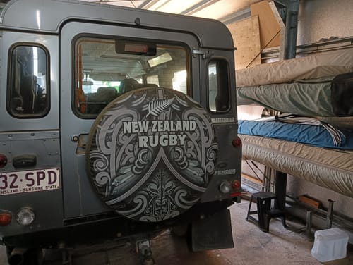 Customer photo review of (Custom Personalised) New Zealand Silver Fern Rugby Spare Tire Cover All Black NZ Maori Pattern LT13