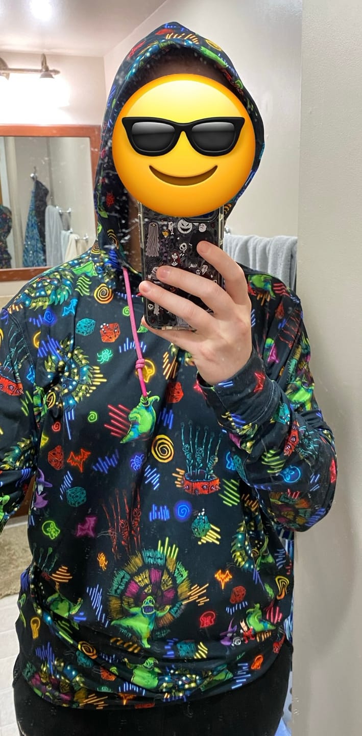 Customer photo review of Disney Tim Burton's Nightmare Before Christmas "Oogie's Turn to Boogie" – Performance Hoodie