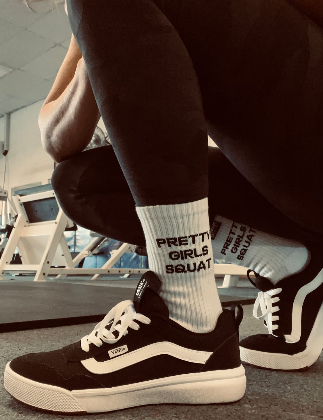 Customer photo review of Pretty Girls Squat - Women's Crew Workout Socks
