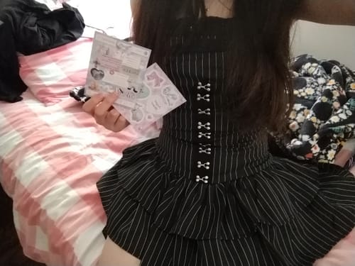 Customer photo review of Grunge Doll Stripes Flared Romper Dress 2.0
