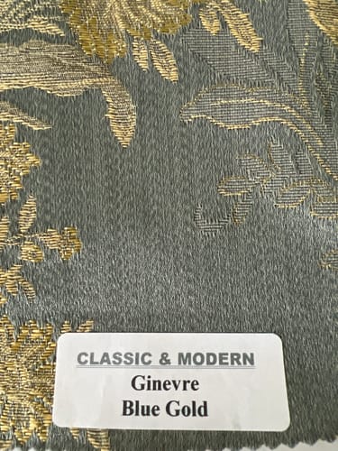 Customer photo review of GINEVRE Blue Gold Floral Jacquard Brocade Fabric