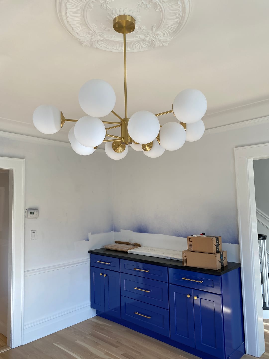 Customer photo review of Opal Glass Globe Sputnik Chandelier