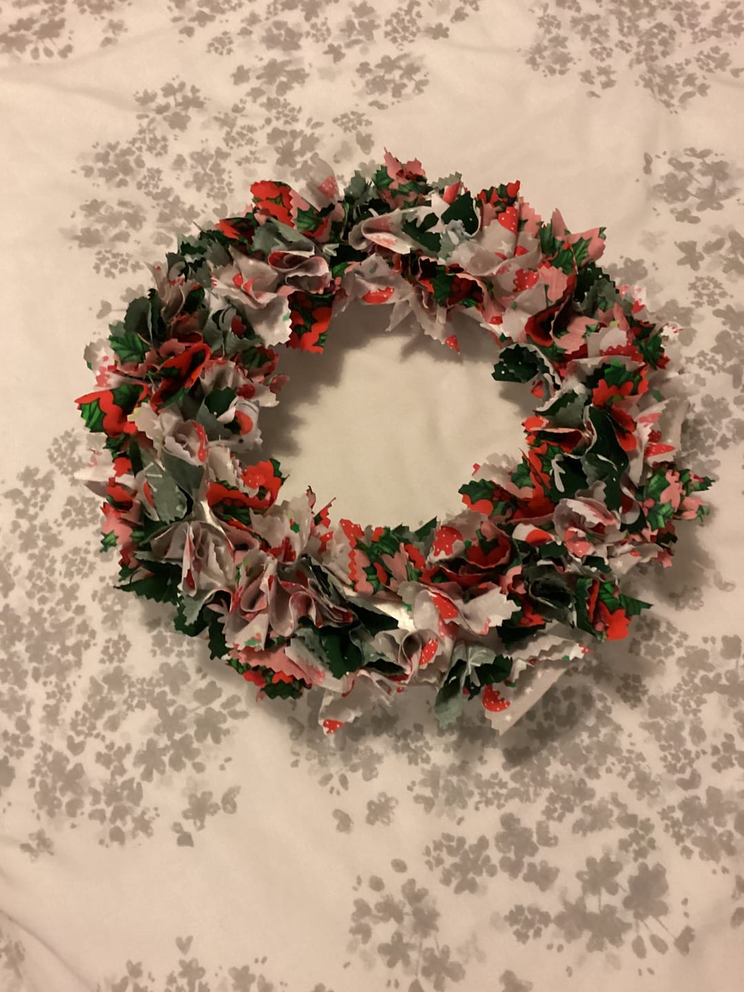 Customer photo review of White Reindeer Faces Polycotton Fabric
