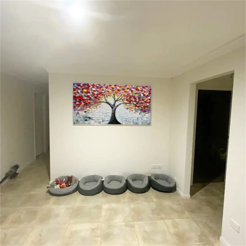 Customer photo review of Colorful Tree Textured Painting Canvas #TP008