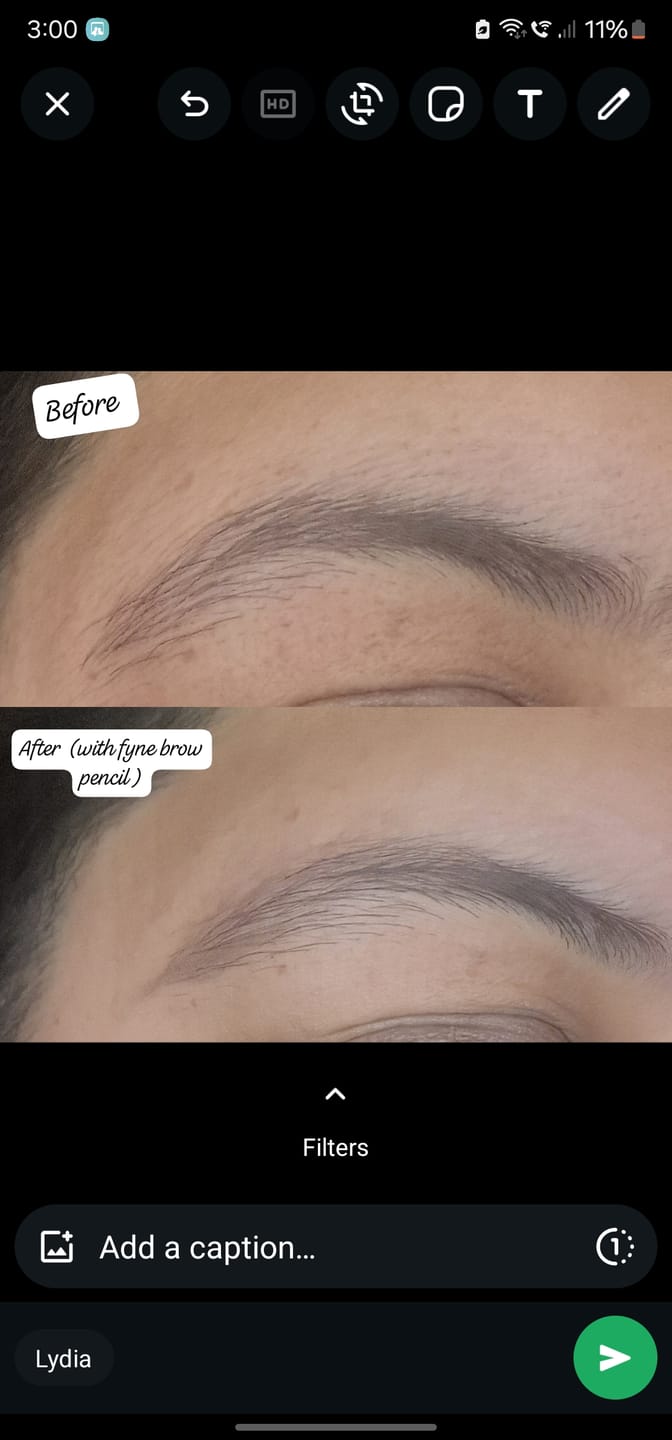 Customer photo review of DEFYNE'D BROW PENCIL