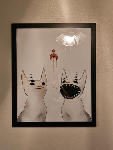 Customer photo review of Two Creepy Cats, Matte Art Print Poster