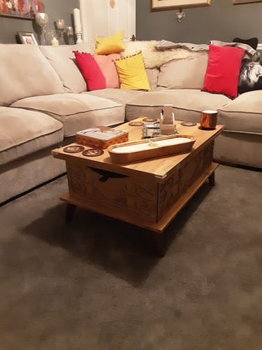 Customer photo review of Magic Natural Extendable Coffee & Dining Table 6 in 1