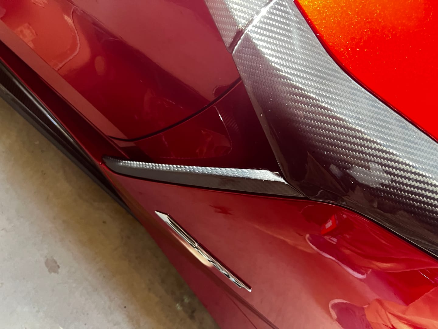 Customer photo review of Chevrolet Corvette C8 Z06 Tape On Side Fender Vent Door Garnish