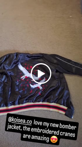 Customer video review of Double Flying Cranes Sukajan Souvenir Jacket