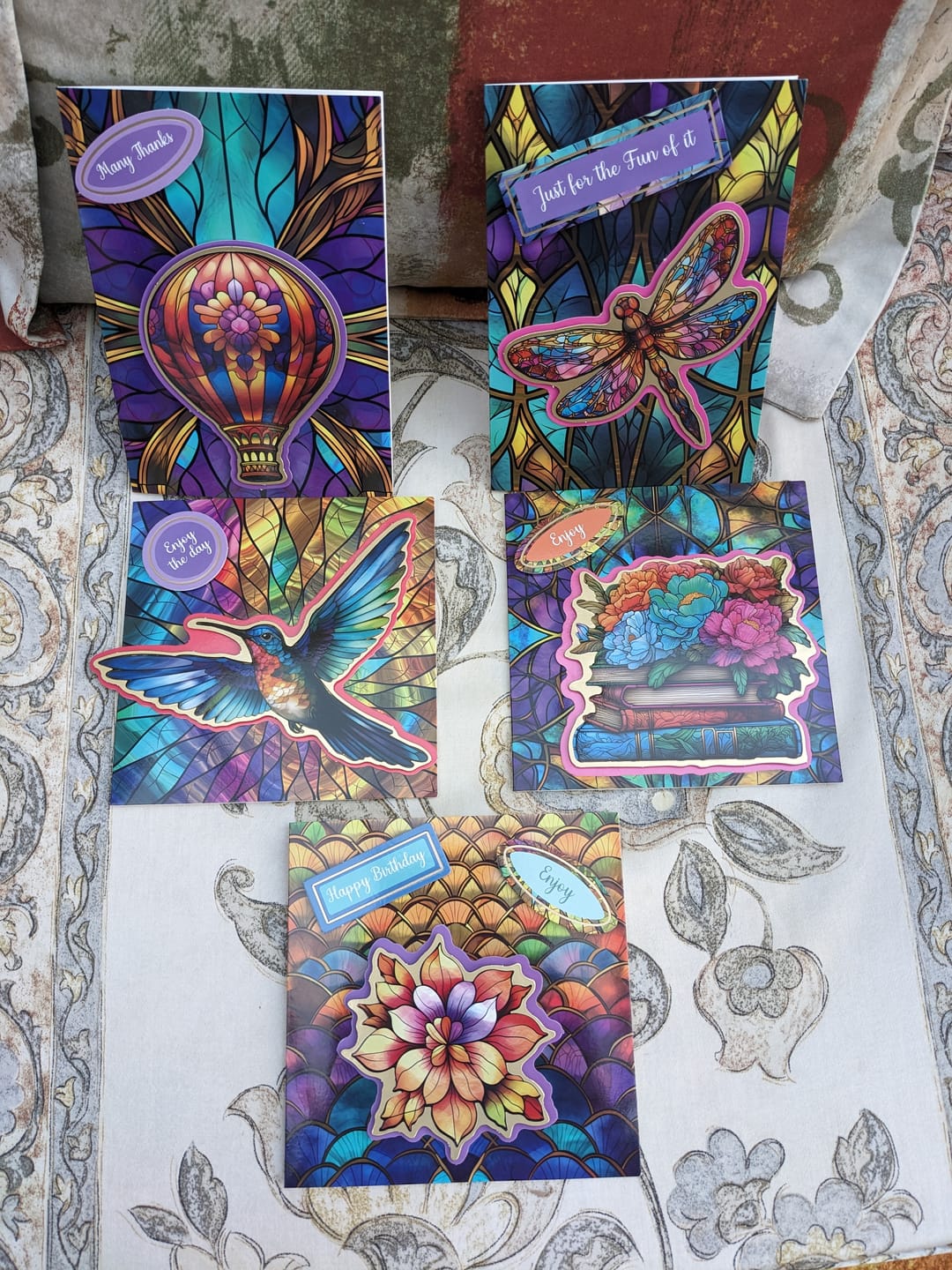 Customer photo review of Craft Buddy Stained Glass Papercrafting Kit - 30x Cards
