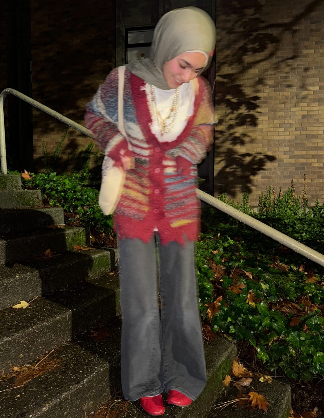Customer photo review of Aelfric Eden Fringe Stripe Cardigan