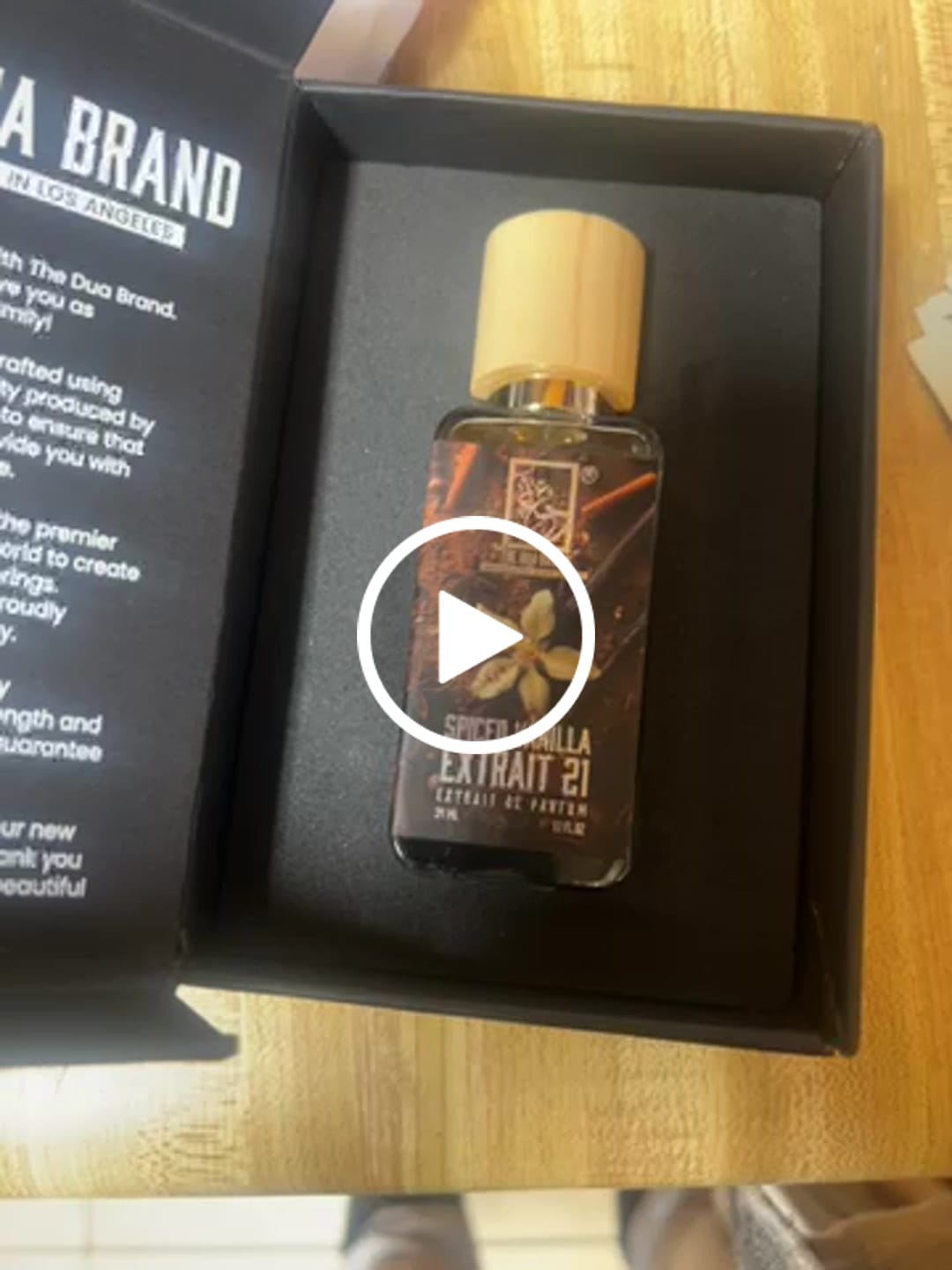 Customer video review of Spiced Vanilla Extrait 21
