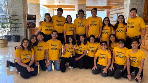 Customer photo review of Together We Rock Matching Family T-Shirts Set of 3 and 4 for Mom, Dad, Son & Daughter