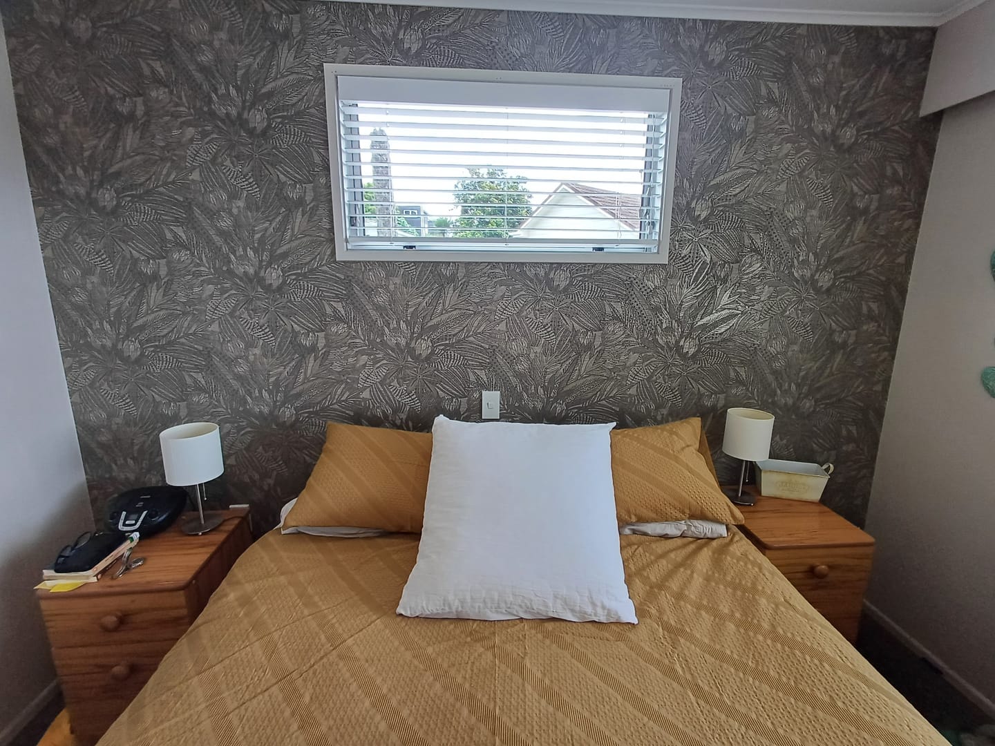 Customer photo review of Susara  - Protea Floral Metallic Wallpaper - Beige