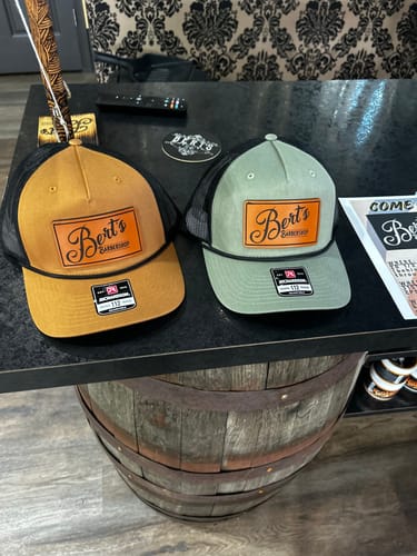 Customer photo review of Custom Leather Patch Hats Richardson 112 Laser Engraved