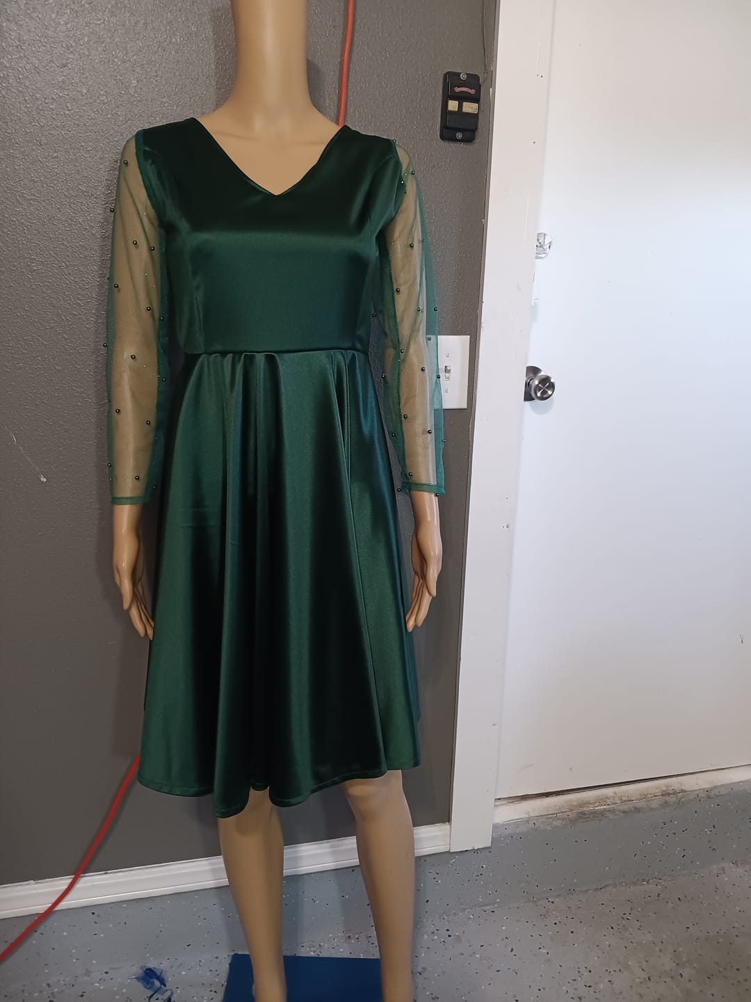 Customer photo review of Hunter Green Shiny Nylon Spandex
