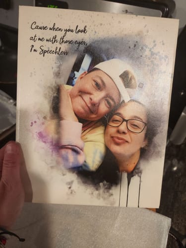 Customer photo review of POC Couples Personalized Portrait