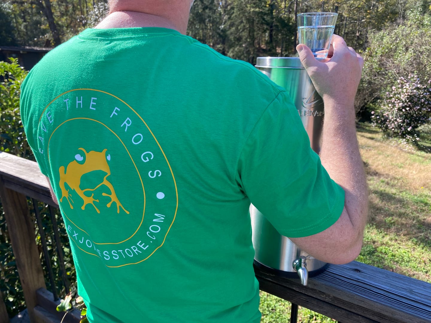 Customer photo review of Save The Frogs T-Shirt