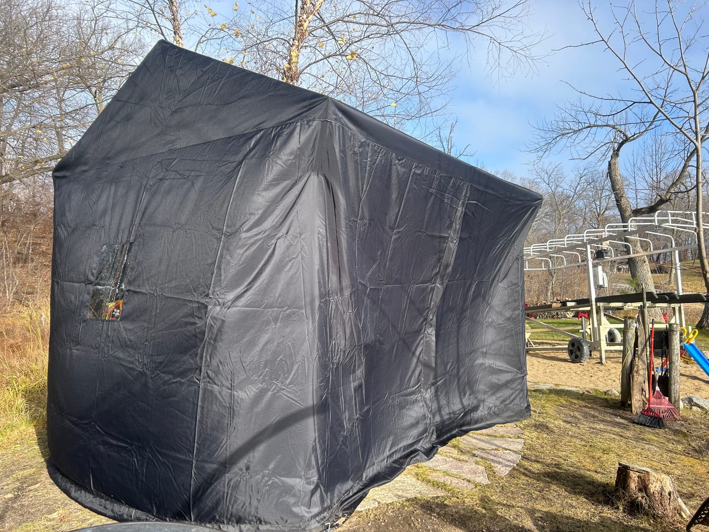 Customer photo review of Shade N' Shelters 10' x 12' Cedar Falls Pavillion Gazebo Cover