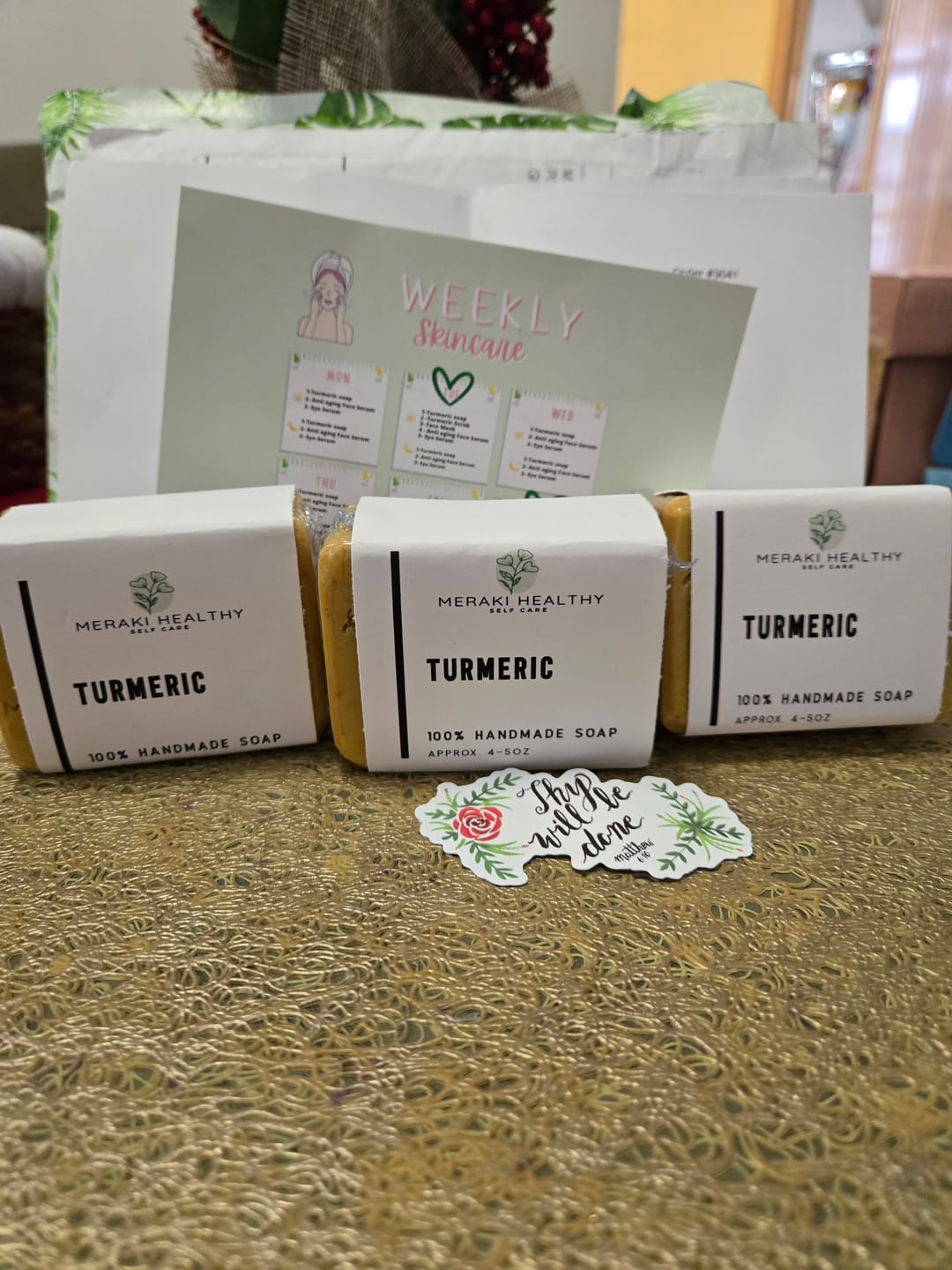 Customer photo review of Turmeric Face & Body Bundle of 3 soaps