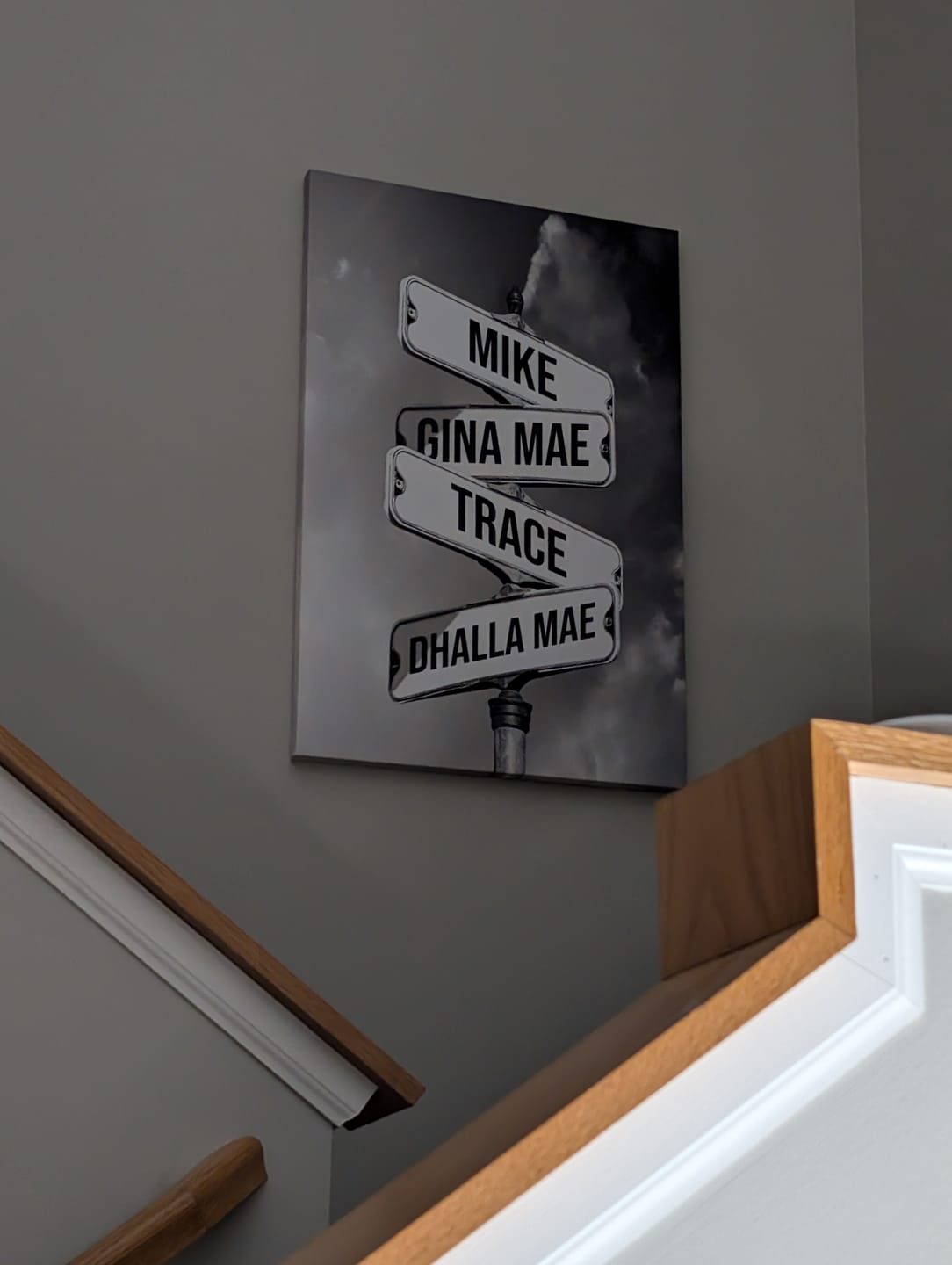 Customer photo review of NAMES ONLY STREET SIGN by Cstm Canvas