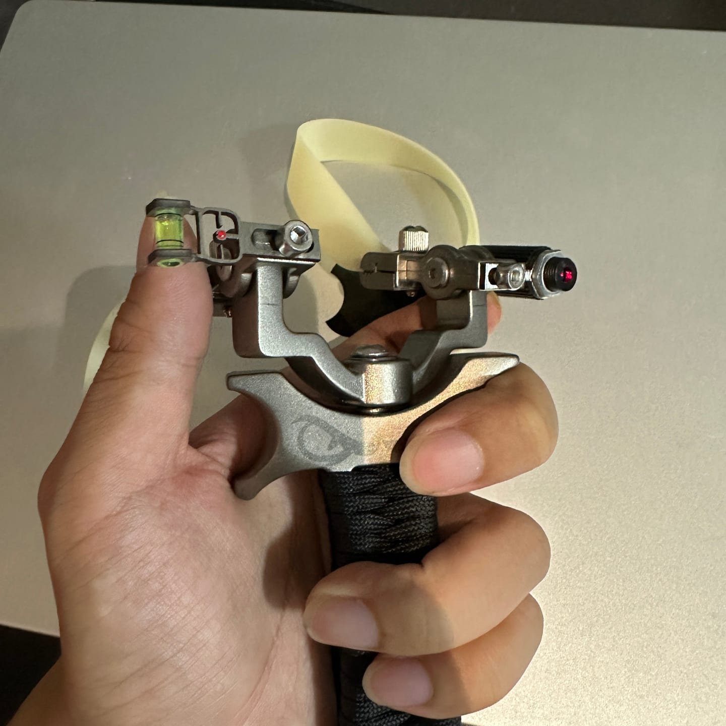 Customer photo review of 360-degree Rotating Hunting Slingshot