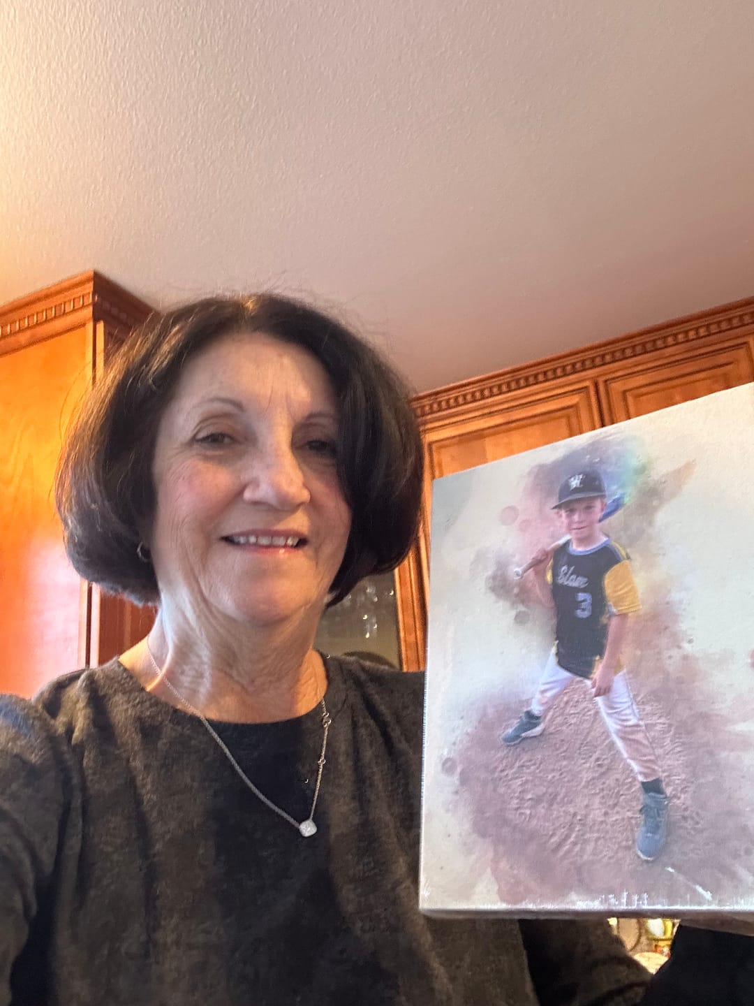 Customer photo review of Personalized baseball photo Painting