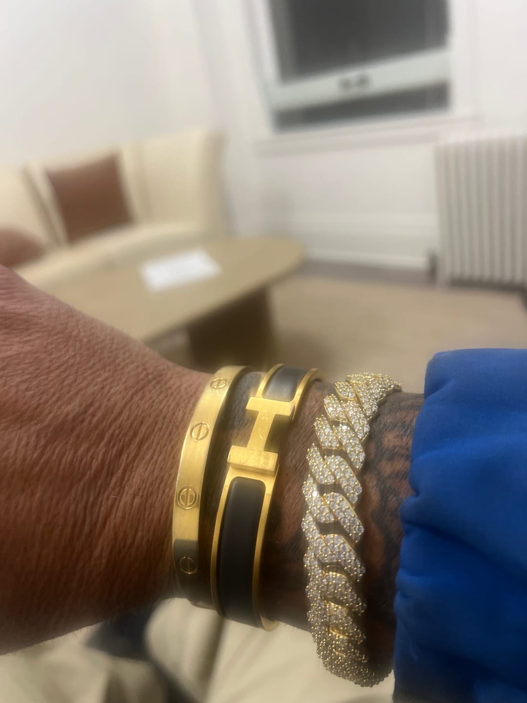 Customer photo review of 14mm Monaco Bracelet - White Gold