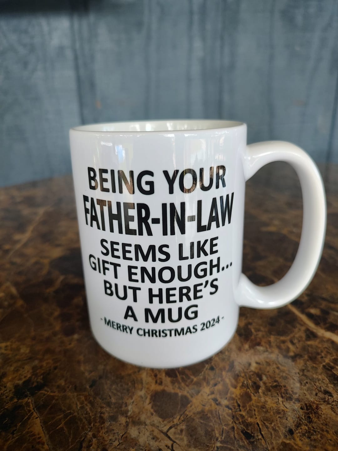 Customer photo review of Being Your Father-In-Law Christmas Gift 2024 15oz Unique Coffee Cup Mug