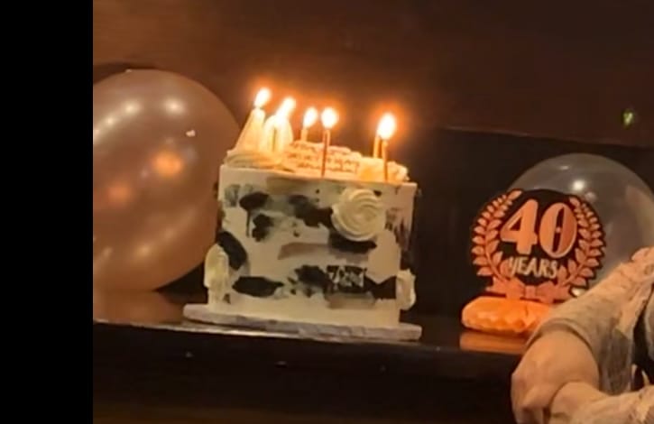 Customer photo review of Abstract Birthday Cake
