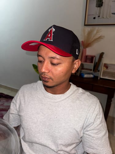 Customer photo review of 9FORTY A-Frame Trucker Los Angeles Angels Navy Scarlet Snapback