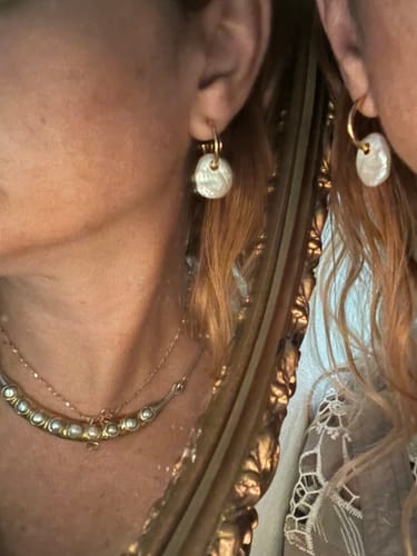 Customer photo review of VALENCIA PEARL EARRINGS