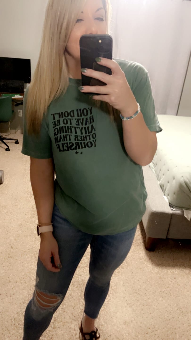 Customer photo review of Self Love • Green Comfort Tee