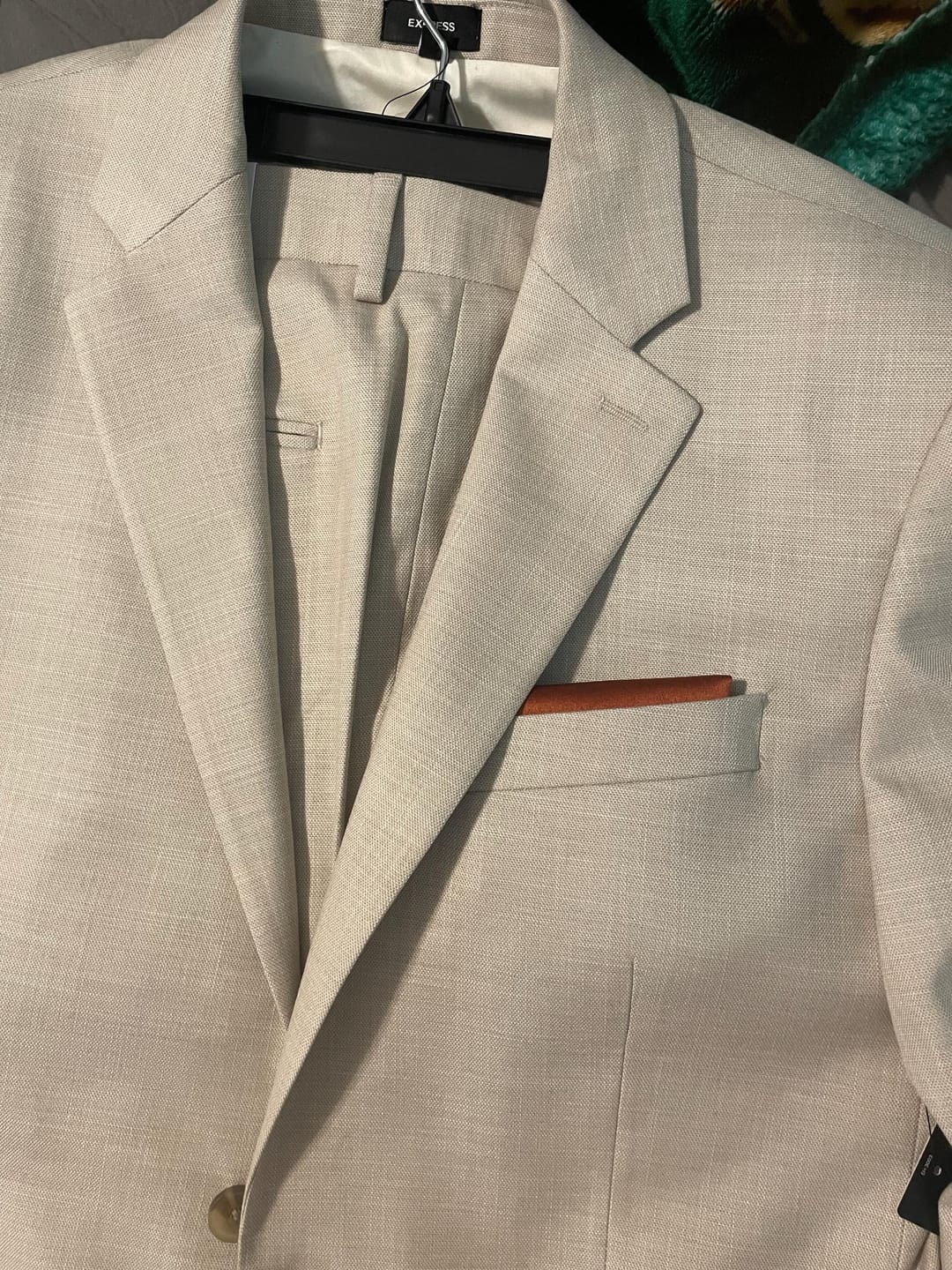 Customer photo review of Terracotta Satin Pocket Square