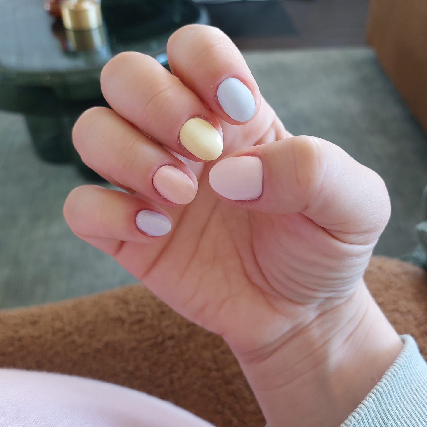 Customer photo review of Pastel Rainbow DIY Semicured Gel Nail Sticker Kit