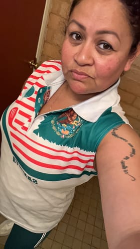 Customer photo review of Mexican Flag World's Okayest Golfer Custom Sleeveless White Polo Shirt Patriotic Golf Shirt For Women LDT0432