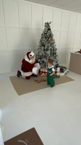 Customer photo review of Santa Face Smocked Green Longall