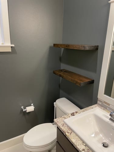 Customer photo review of Rustic Floating Shelves