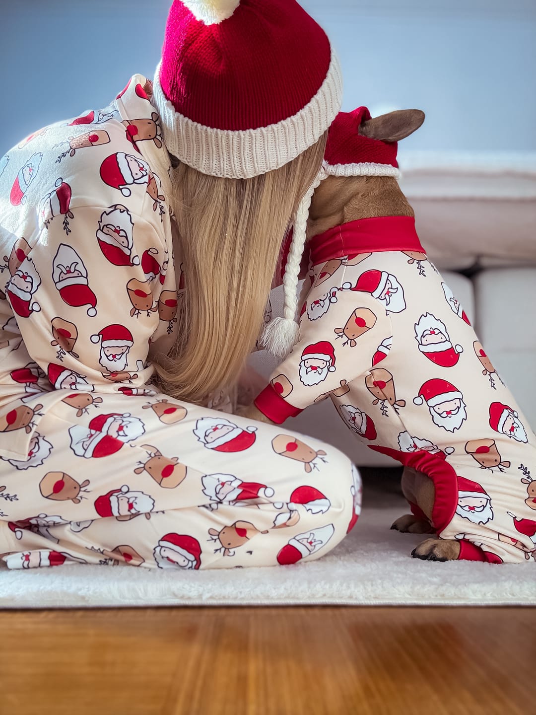 Customer photo review of Human Pompom Hat - Santa